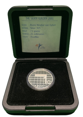 Нидерланды 1 гульден 2001 Беатрикс (1980-2013), с сертификатом KM 205a серебро PROOF 7-5-2-19