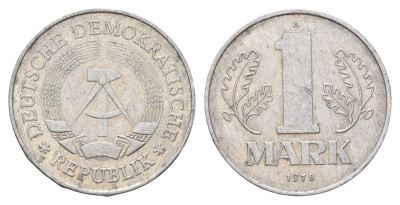 ГДР 1 марка 1978 KM 35.2 алюминий 4675-516