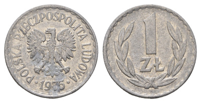Польша 1 злотый 1975 Кремница Y 49.1 алюминий 3336-536