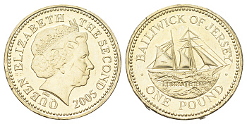 Джерси 1 фунт 2005 KM 101 никель латунь UNC 181-1126