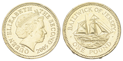 Джерси 1 фунт 2005 KM 101 никель латунь UNC 181-1126