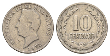 Сальвадор 10 сентаво 1972 KM 130 медно-никель 4642-751