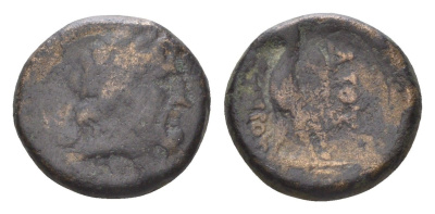 Пергамское Царство АЕ III-II вв. до н.э. голова Зевса, или Асклепия/ΔΙΟΣ ΣΩΤΗΡΟΣ, орел на молнии. Эмиссионный центр для данного типа монет остается дискуссионным. Вероятно им был один из культовых центров в Малой Азии. American Numismatic Society ID: 1944
