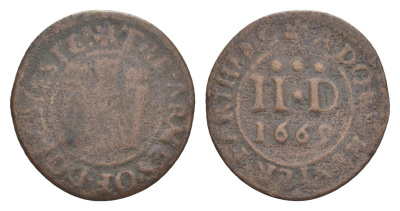 Англия, Дорчестер городской токен - 1 фартинг 1669 Boyne 38 медь 1522-1415