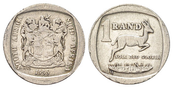 ЮАР 1 ранд 1995 KM 138 медь плакированная никелем 4627-323