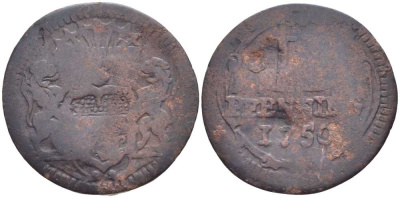 Мюнстер 2 пфеннига 1750 городские деньги KM 337 медь 175-724