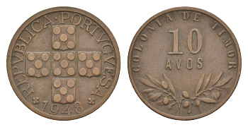 Португальский Тимор 10 аво 1948 KM 5 бронза 3711-1232
