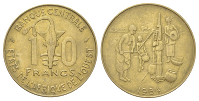 Западная Африка (BCEAO) 10 франков 1984 KM 10 медь алюминий никель 4610-446