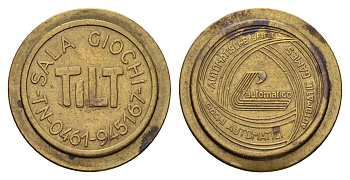 Италия жетон для равлечений Sale Giochi диаметр 24 мм, вес 5,9 гр латунь 4670-743