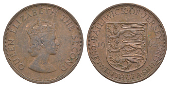 Джерси 1/12 шиллинга 1964 Елизавета II (1952-2022) KM 21 бронза 4653-223