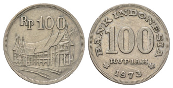 Индонезия 100 рупий 1973 KM 36 медно-никель 4624-1015