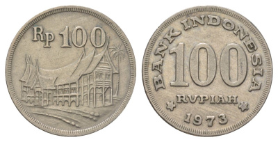 Индонезия 100 рупий 1973 KM 36 медно-никель 4624-1015