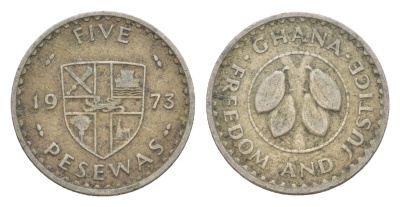 Гана 5 песев 1973 KM 15 медно-никель 4651-854