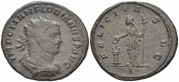 Римская Империя аврелианиан 276 Флориан FELICITAS AVG Сисция Good Very fine RIC 61 бронза 1073-17-53
