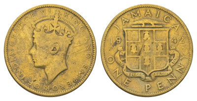 Ямайка 1 пенни 1942 KM 32 никель латунь 4628-446