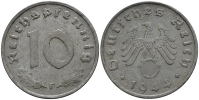Германия 10 рейхспфеннигов 1944 J KM 101, J.371 цинк 4151-332