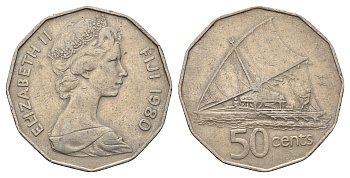 Фиджи 50 центов 1980 KM 36 медно-никель 4545-1241