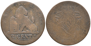 БЕЛЬГИЯ 2 САНТИМА ND KM 4.2 медь 34-342