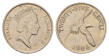 Бермудские острова (Бермуды) 25 центов 1986 KM 47 медно-никель 4666-329