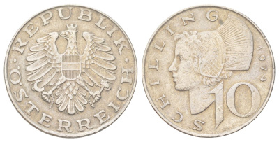 Австрия 10 шиллингов 1974 KM 2918 медно-никель 4624-416