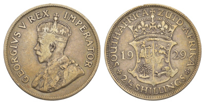 ЮАР 2 1/2 шиллинга 1929 Георг V (1910-1936) KM 19.2 серебро 4127-215
