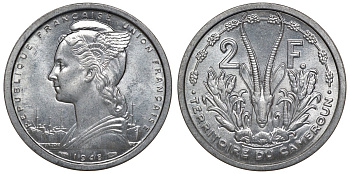 Камерун 2 франка 1948 KM 9 алюминий UNC M56-03