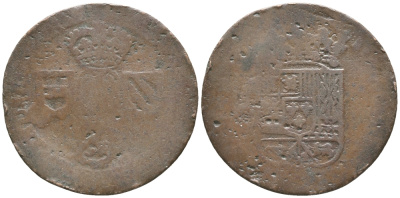 ИСПАНСКИЕ НИДЕРЛАНДЫ, НАМУР 1 ЛИАРД 1710 ФИЛИПП V ИСПАНСКИЙ (1700-1711) медь 34-631