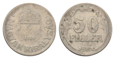 Венгрия 50 филлеров 1926 BP KM 509 медно-никель 4668-227