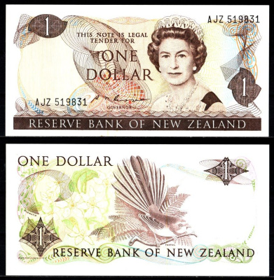 Новая Зеландия 1 доллар ND (1981-1992) Pick 169 b бумага UNC (пресс) 2119-40-3-1