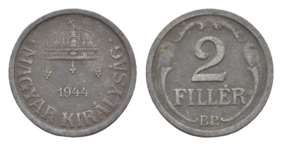 Венгрия 2 филлера 1944 BP KM 519 цинк 4658-364