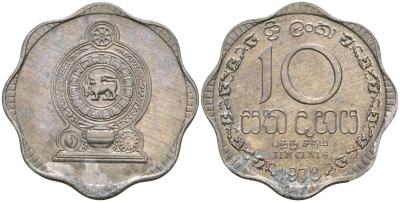 Шри-Ланка 10 центов 1978 KM 140a алюминий 4135-1221