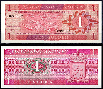 Нидерландские Антильские острова 1 гульден 1970 Pick 20 a бумага UNC (пресс) 7457-16-1-2