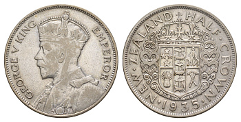 Новая Зеландия 1/2 кроны 1935 Георг V (1910-1936) KM 5 серебро 413-1115