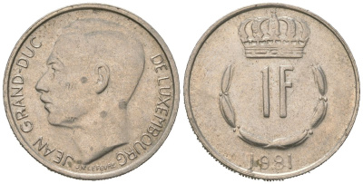 Люксембург 1 франк 1981 KM 55 медно-никель 4617-1118