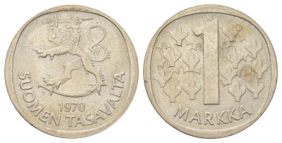 Финляндия 1 марка 1970 KM 49a медно-никель 4666-827