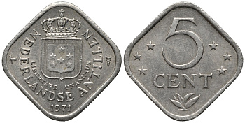 Нидерландские Антилы 5 центов 1971 Юлиана (1948-1980) KM 13 медно-никель 4576-1241