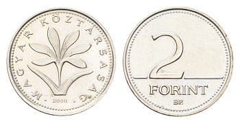 Венгрия 2 форинта 2000 KM 693 медно-никель UNC 4705-1159