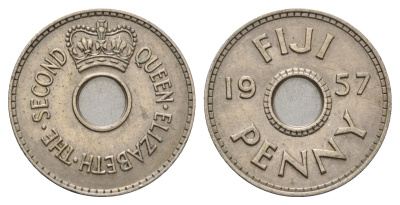 Фиджи 1 пенни 1957 Елизавета II (1952-2022) KM 21 медно-никель 4686-855