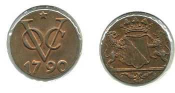 Нидерландская Восточная Индия 1 дуит 1790 Утрехт KM 111.1 медь 503-811