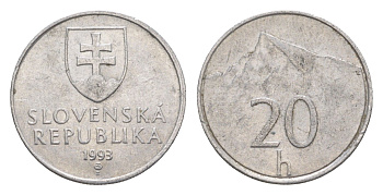 Словакия 20 геллеров 1993 MK KM 18 алюминий 4649-546