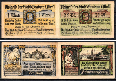 Грабов (Эльде) (Мекленбург-Шверин) набор из 2 нотгельдов 1921 7556-12-3-1