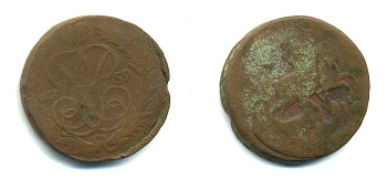 РОССИЯ 1 КОПЕЙКА 1759 медь 61-457