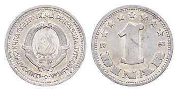 Югославия 1 динар 1963 KM 36 алюминий UNC 218-1112