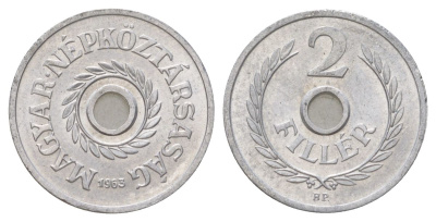 Венгрия 2 филлера 1963 BP KM 546 алюминий aUNC 4627-1038