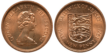 Джерси 1/2 пенса 1971 KM 29 бронза UNC M52-19