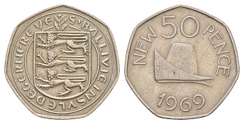 Гернси 50 новых пенсов 1969 KM 25 медно-никель 4653-511