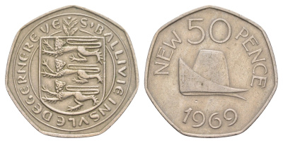 Гернси 50 новых пенсов 1969 KM 25 медно-никель 4653-511