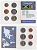 Ямайка набор из 6 монет (10 и 25 центов; 1, 5, 10 и 20 долларов) 1996, 2001, 2003, 2005 и 2006 в красочной упаковке с информацией о стране KM 146.2, 163, 164, 167, 181 и 182 UNC 4-5-1-54