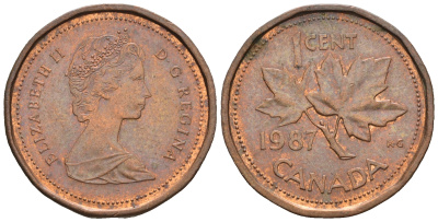 Канада 1 цент 1987 Елизавета II (1952-2022), кленовый лист KM 132 бронза 4609-225