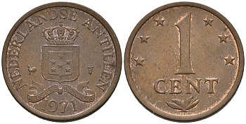 Нидерландские Антилы 1 цент 1983 Беатрикс (1980-2013) KM 8а алюминий 4564-1247